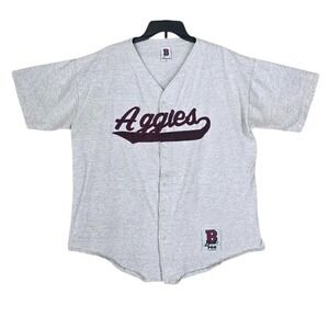 Vtg BoA Sportswear Aggies Baseball Jersey Mens XL Gray Maroon Sewn Logo USA Made